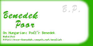 benedek poor business card